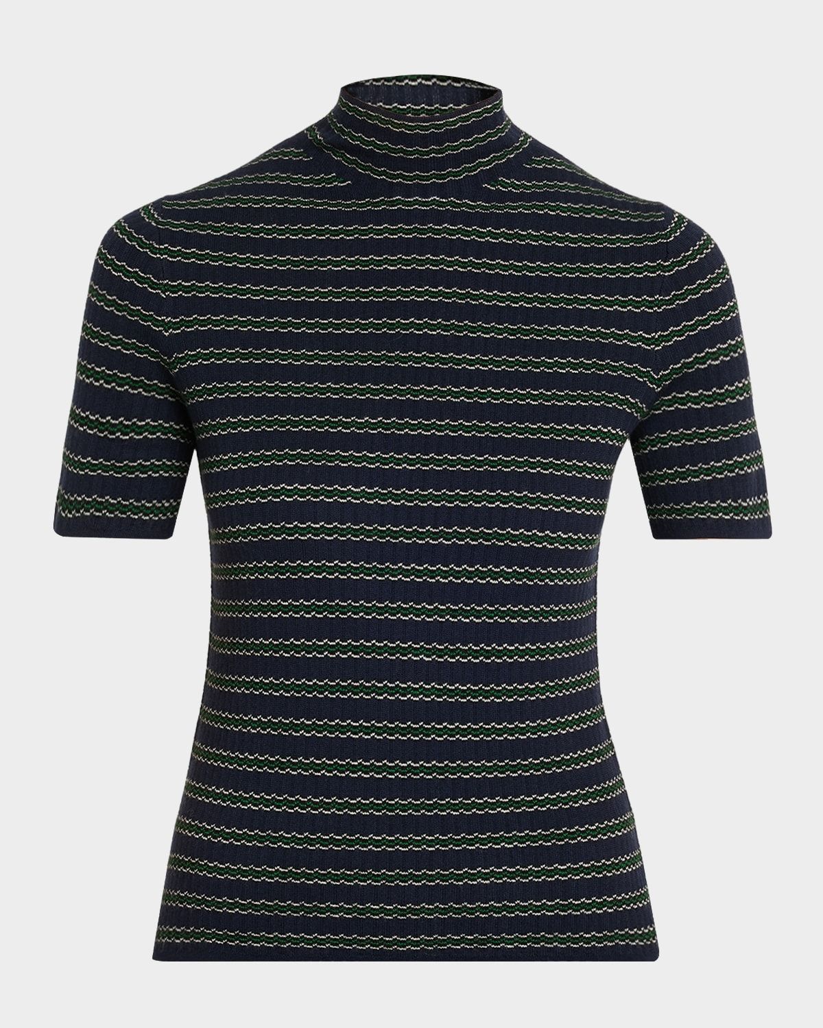 Leenda Stripe Turtleneck Tee
