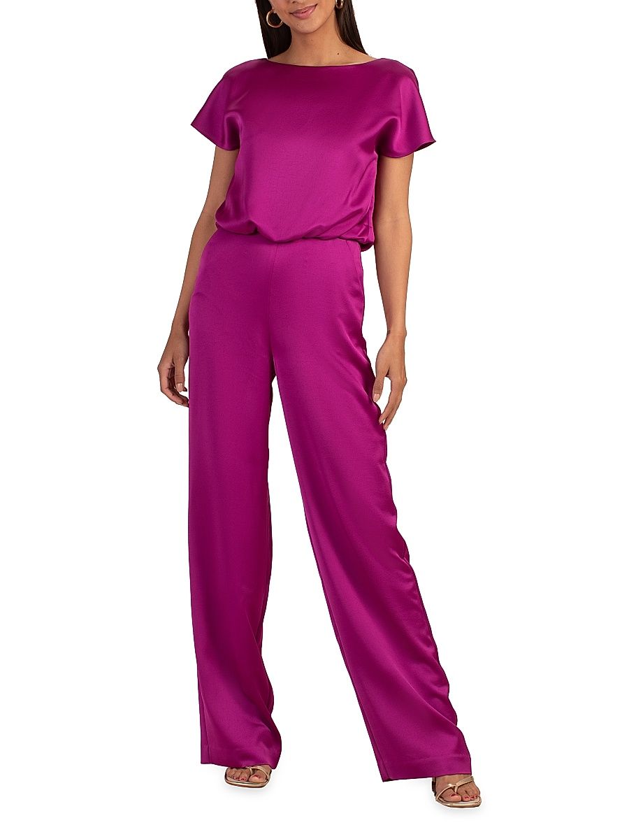 Women's Amuse Satin Jumpsuit - Festive Fuchsia - Size 2