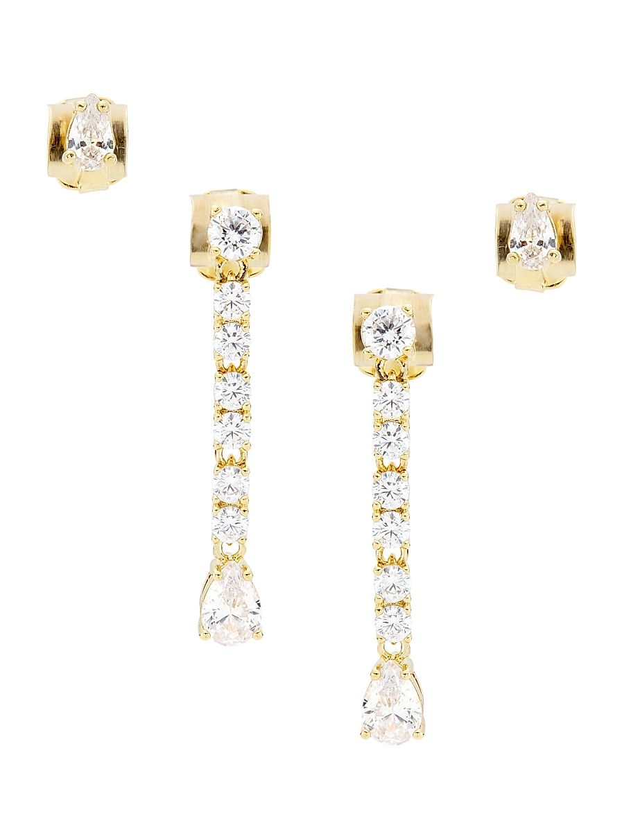 Women's Loveall 18K-Gold-Plated & Cubic Zirconia Earring Set - Gold