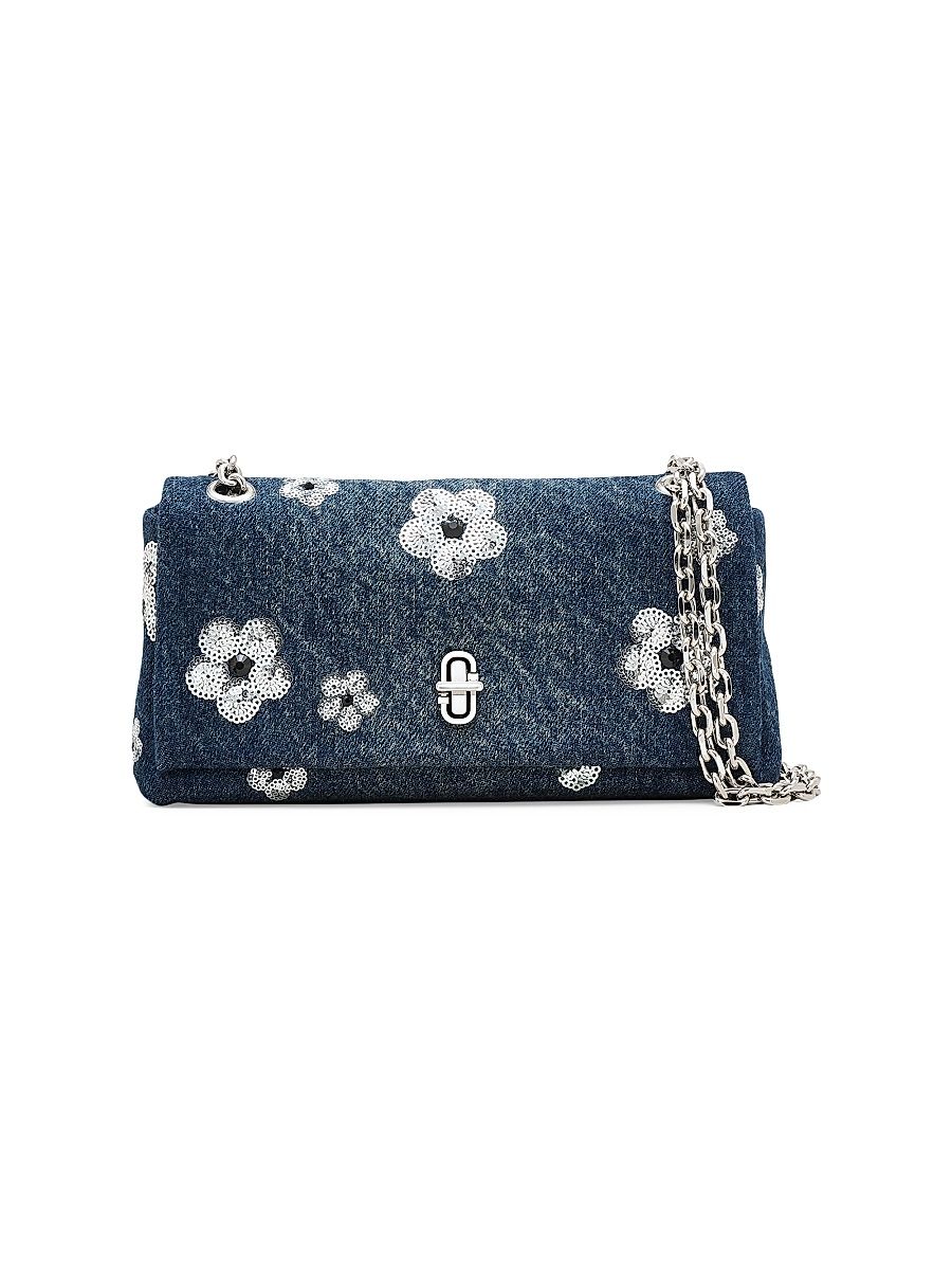Women's The Sequin Daisy Denim Dual Chain Wallet - Denim