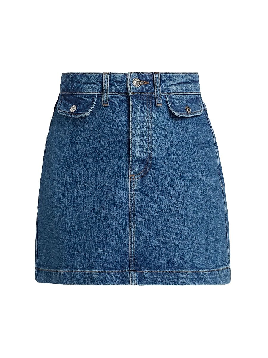 Women's Janelle High-Rise Denim Miniskirt - Laguna - Size 28