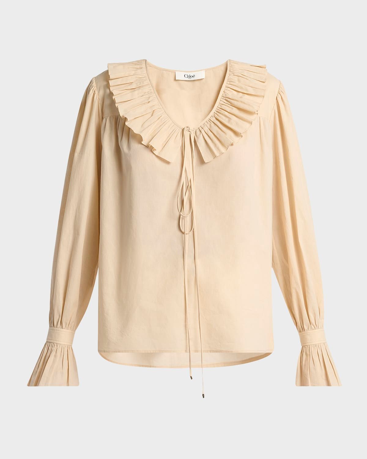 Ruffle Cotton Voile Blouse