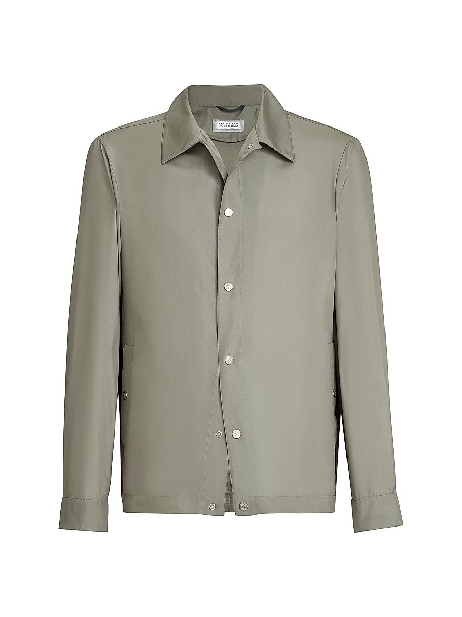 Men's Bonded Silk Unlined Outerwear Jacket - Khaki - Size 48