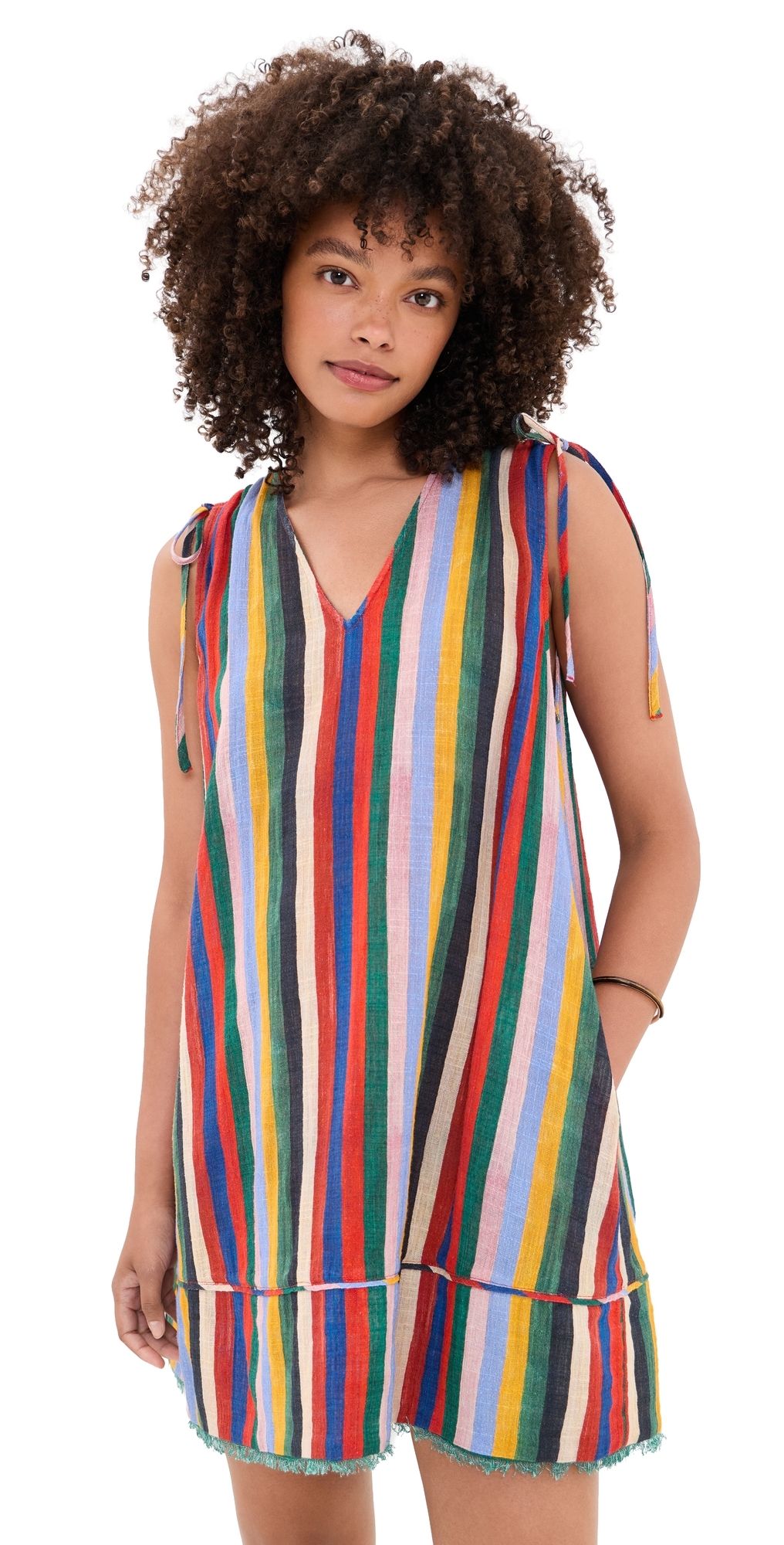 STAUD Elena Dress Artist Stripe XL
