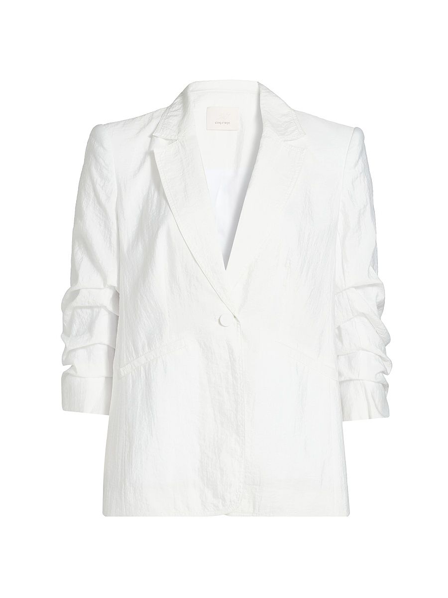 Women's Khloe Crinkled Blazer - White - Size 16