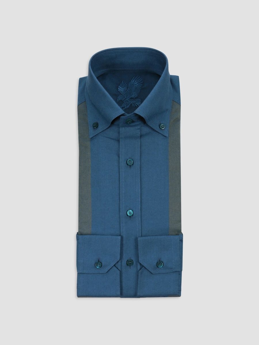 Stefano Ricci Men's Dress Shirt with Eagle - Blue - Size 17.5
