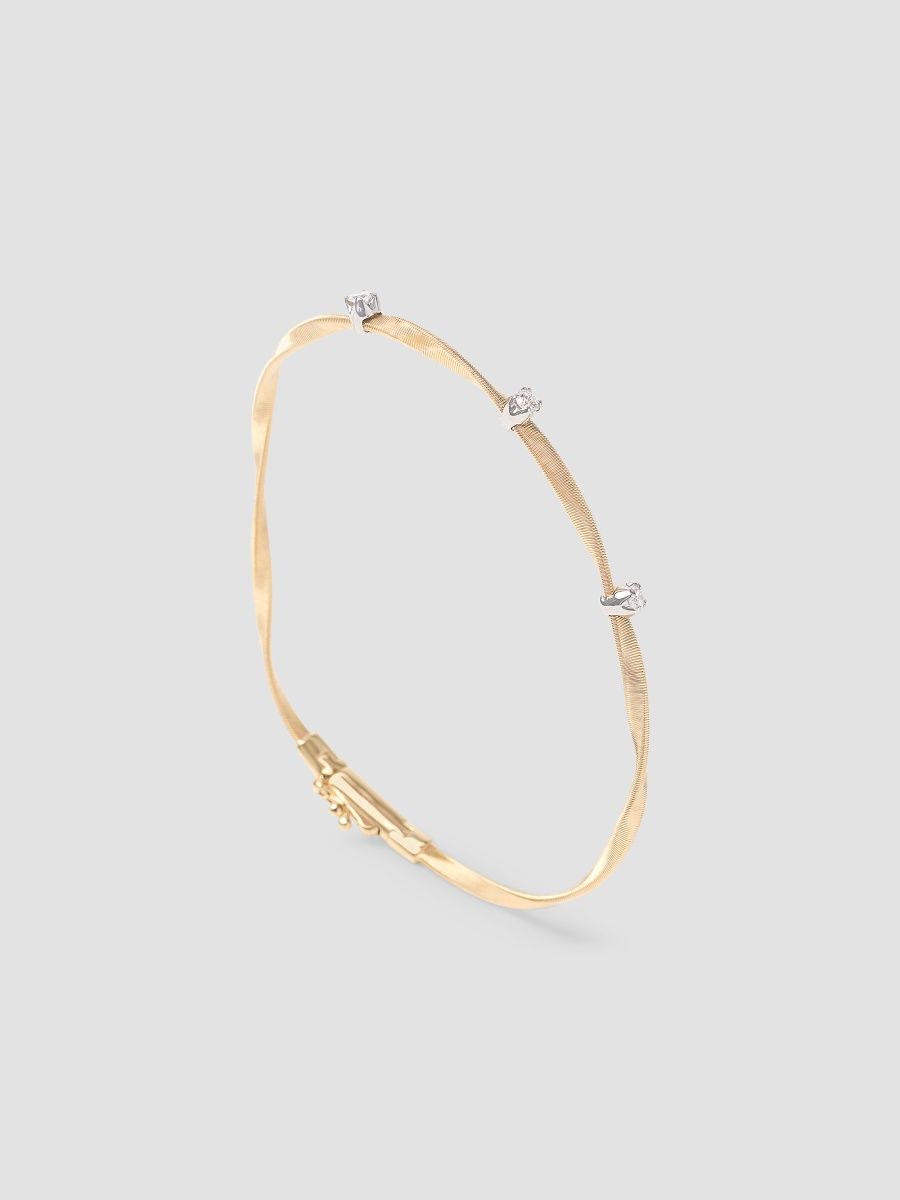 Marco Bicego Women's Marrakech Two-Tone 18K Gold & 0.15 TCW Diamond Coil Bangle - Yellow Gold