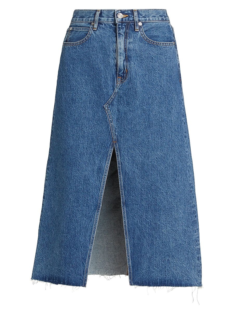 Women's Denim A-Line Midi-Skirt - Sweet Memory - Size 32