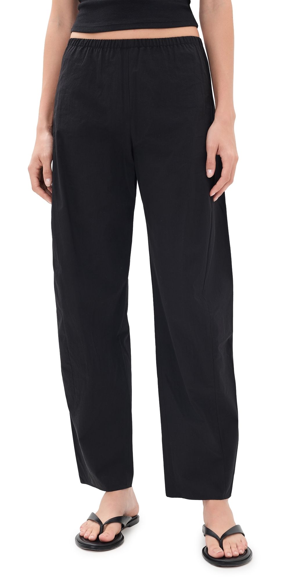 La Ligne Poplin Barrel Leg Colby Pants Black XL