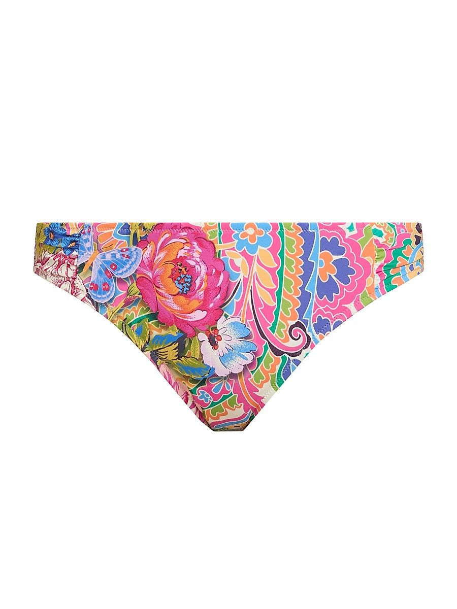 Women's Crispire Print Ruched Hipster Bikini Bottom - Crispire - Size XXL