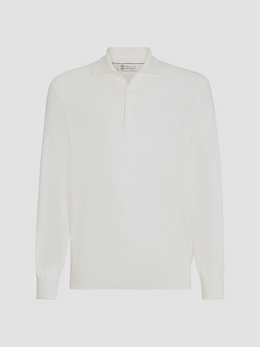 Brunello Cucinelli Men's Cotton Lightweight Knit Polo Shirt - Panama - Size 48