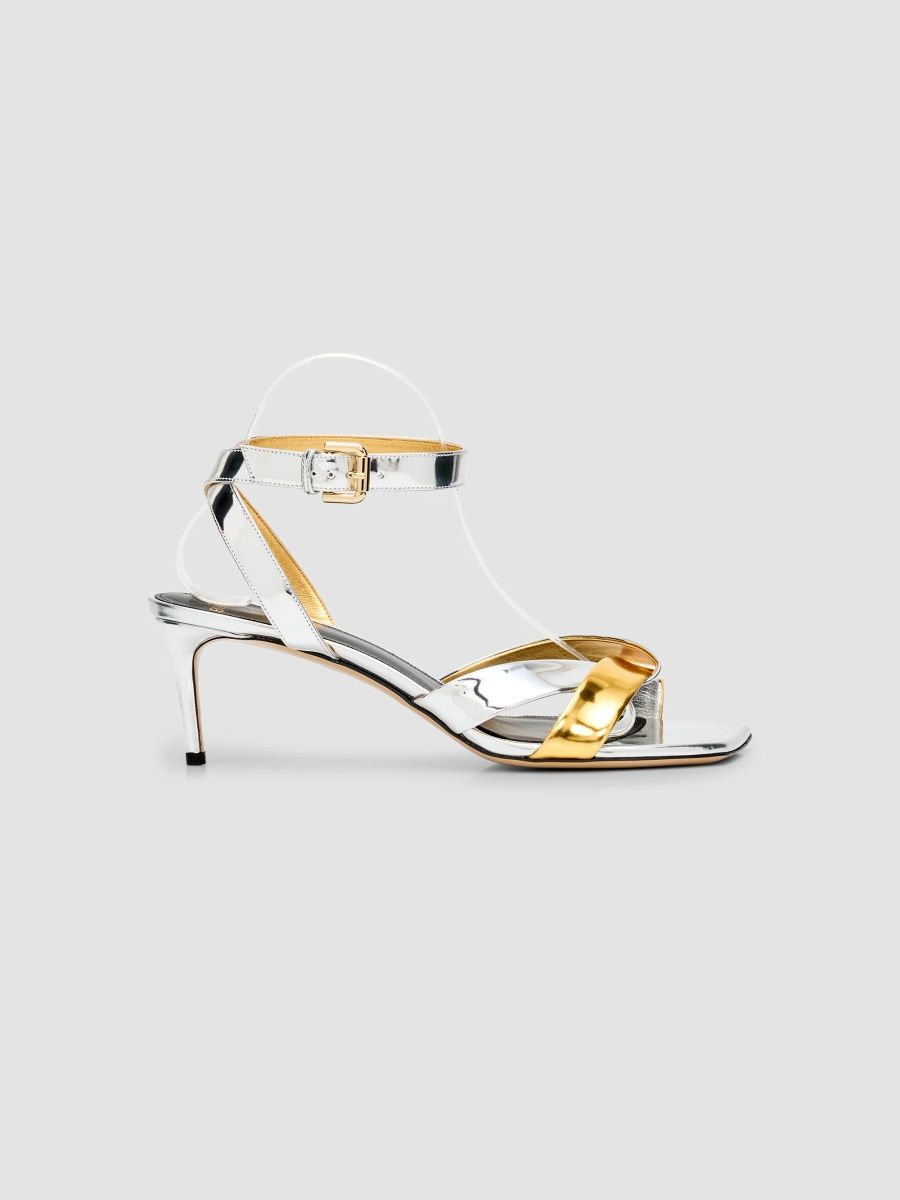 Alexandre Birman Women's Lilian 60MM Leather Sandals - Oro Silver - Size 12