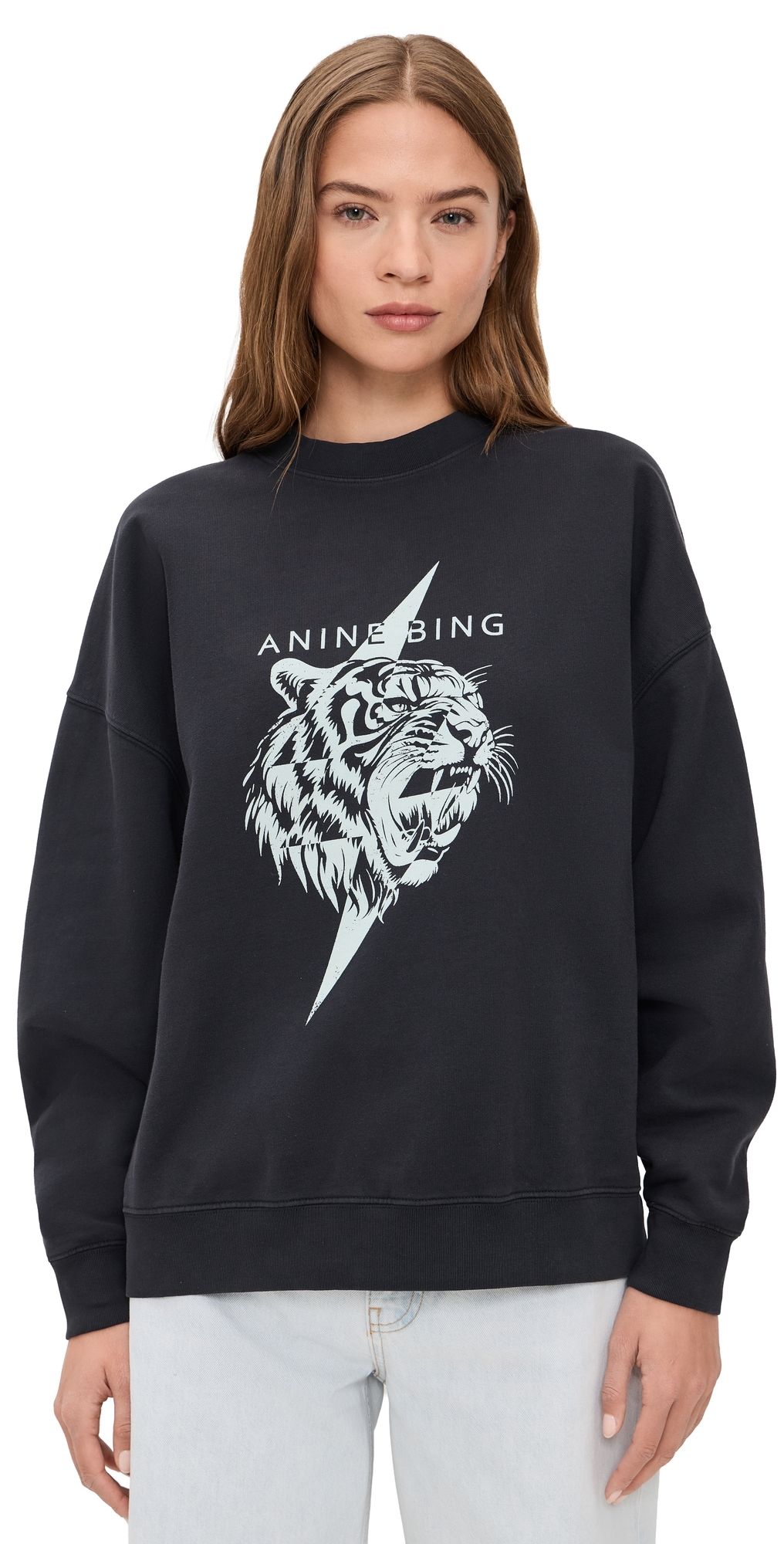 ANINE BING Miles Tiger Sweatshirt Vintage Black S