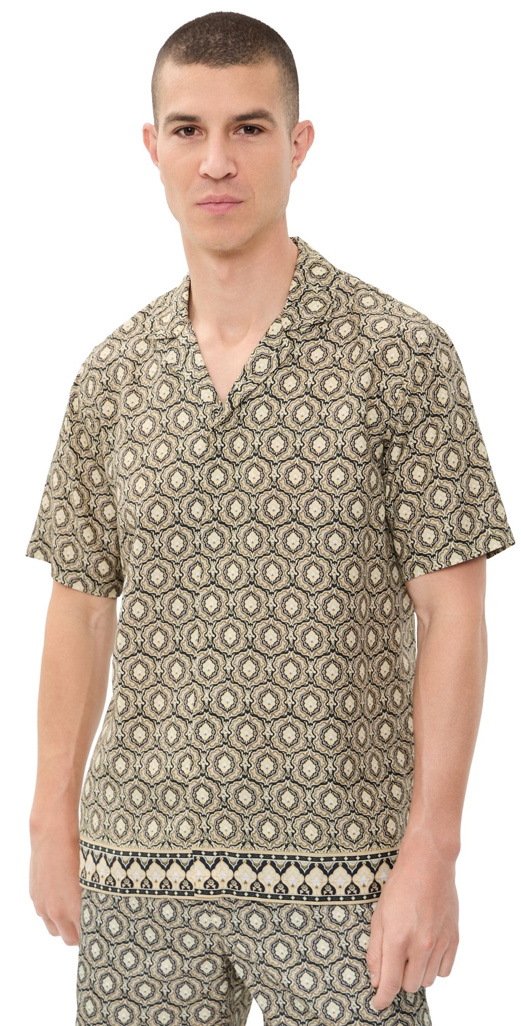 Orlebar Brown Maitan Passetto Shirt Bayleaf Green L