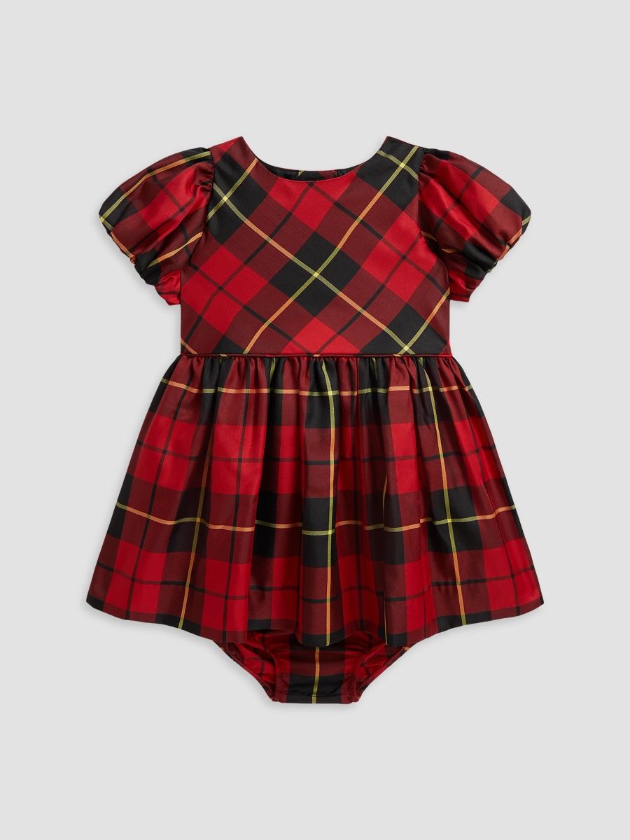 Polo Ralph Lauren Girl's Little Girl's Plaid Dress & Bloomers Set - Red Black Multi - Size 12 Months