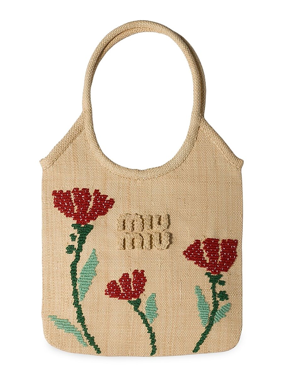 Women's Ivy Raffia Top Handle Bag - Beige Khaki