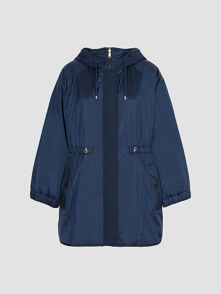 Women's Reversible Water Repellent Canvas Padded Parka - Navy - Size 4