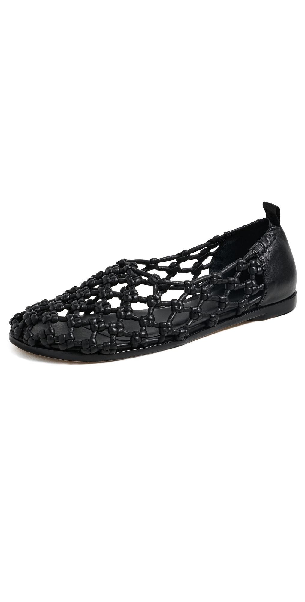 Freda Salvador Sally Knotted Ballet Flats Black Knotted Calf 9.5