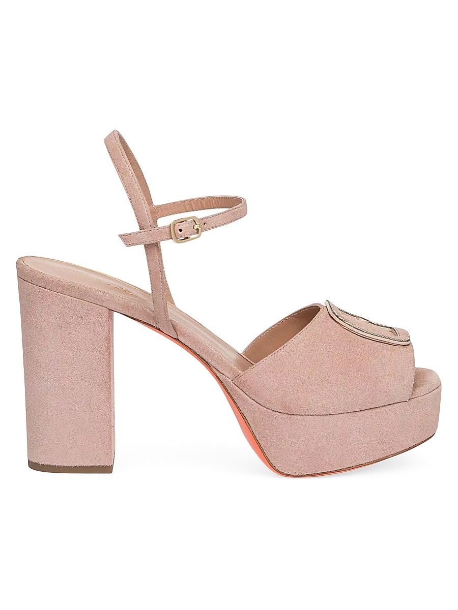 Women's Carla 60MM Suede Platform Sandals - Pink - Size 12