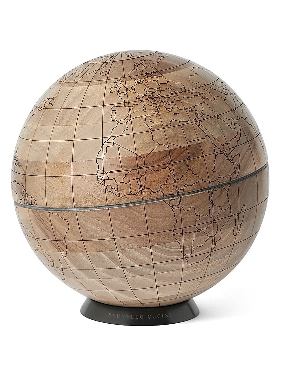 Walnut Wood and Krion Globe - Light Brown
