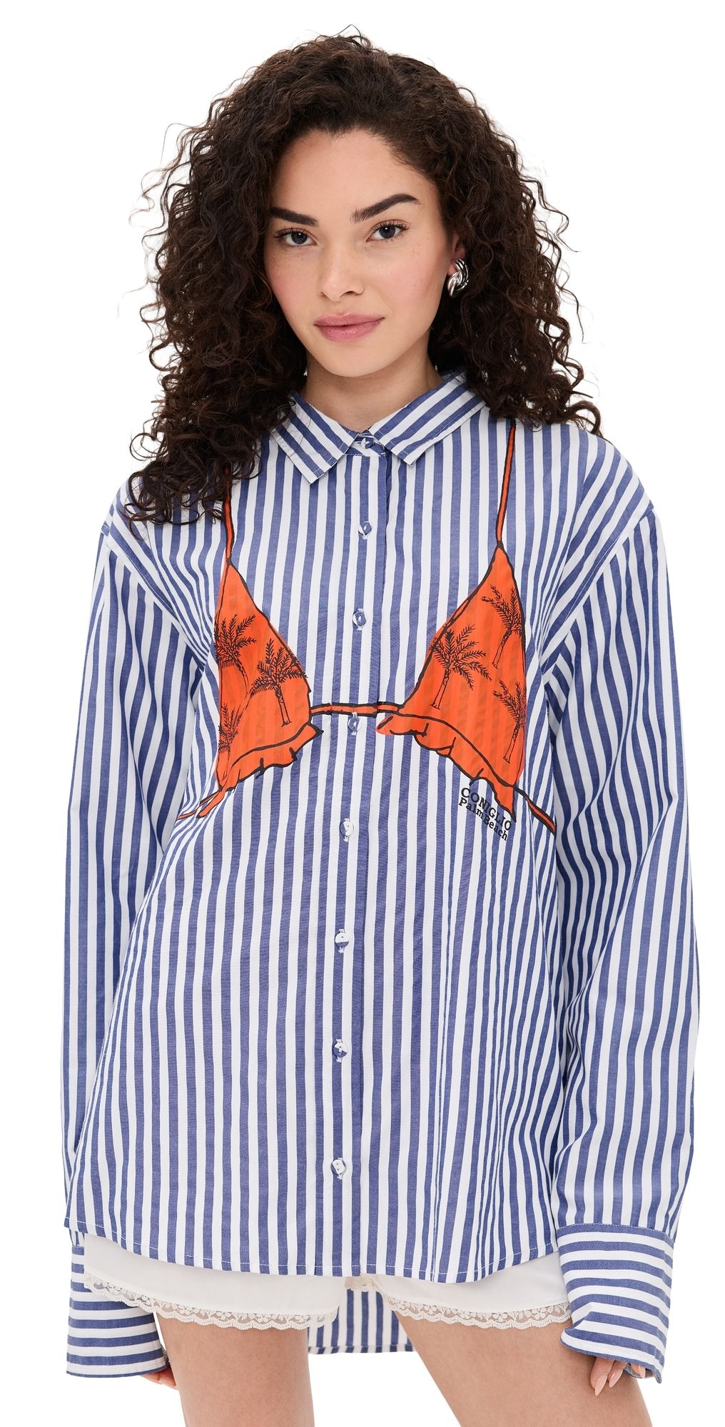 Coniglio Palm Beach Business Casual Classic Button Down Pacific Stripes One Size