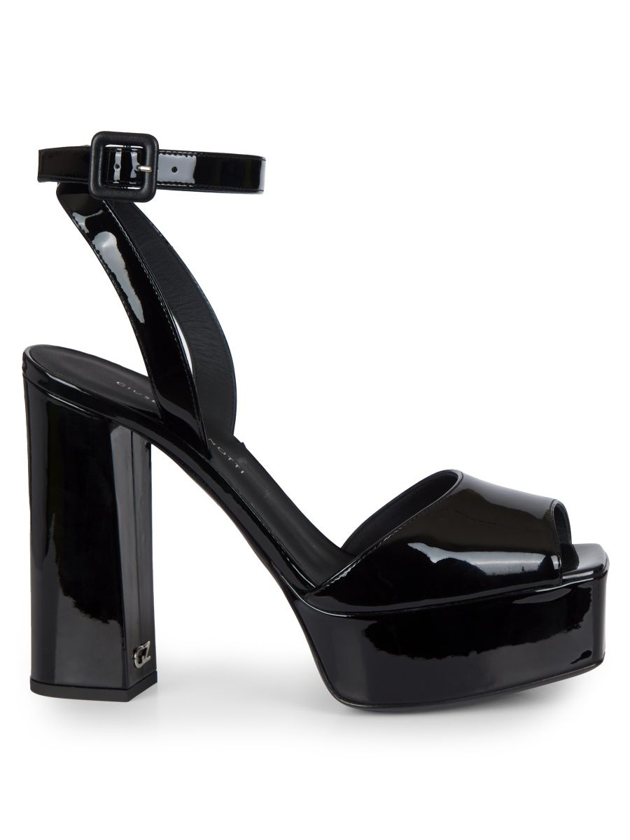Giuseppe Zanotti Women's New Betty Patent Leather Platform Sandals - Vernice Nero - Size 5