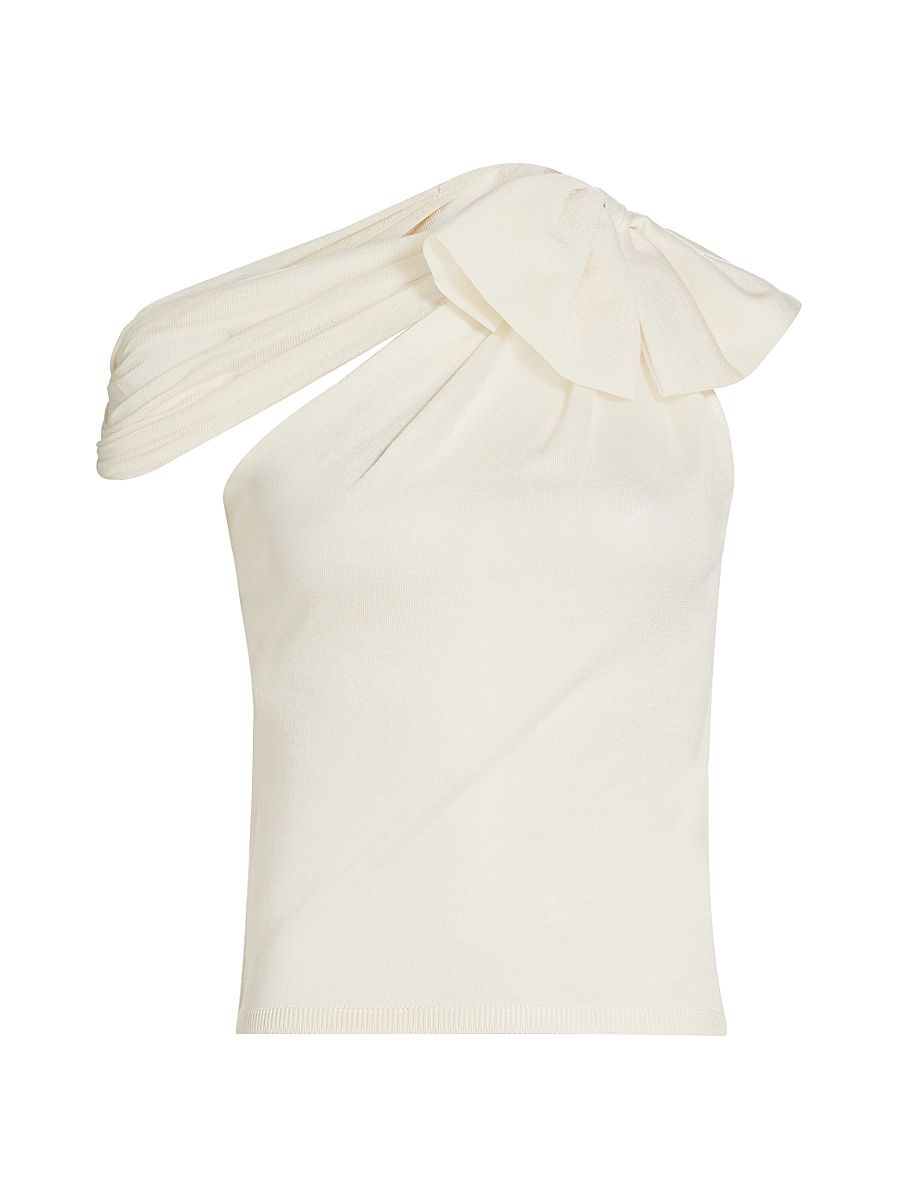 Women's Cashmere & Silk-Blend One-Shoulder Top - Ivory - Size 4