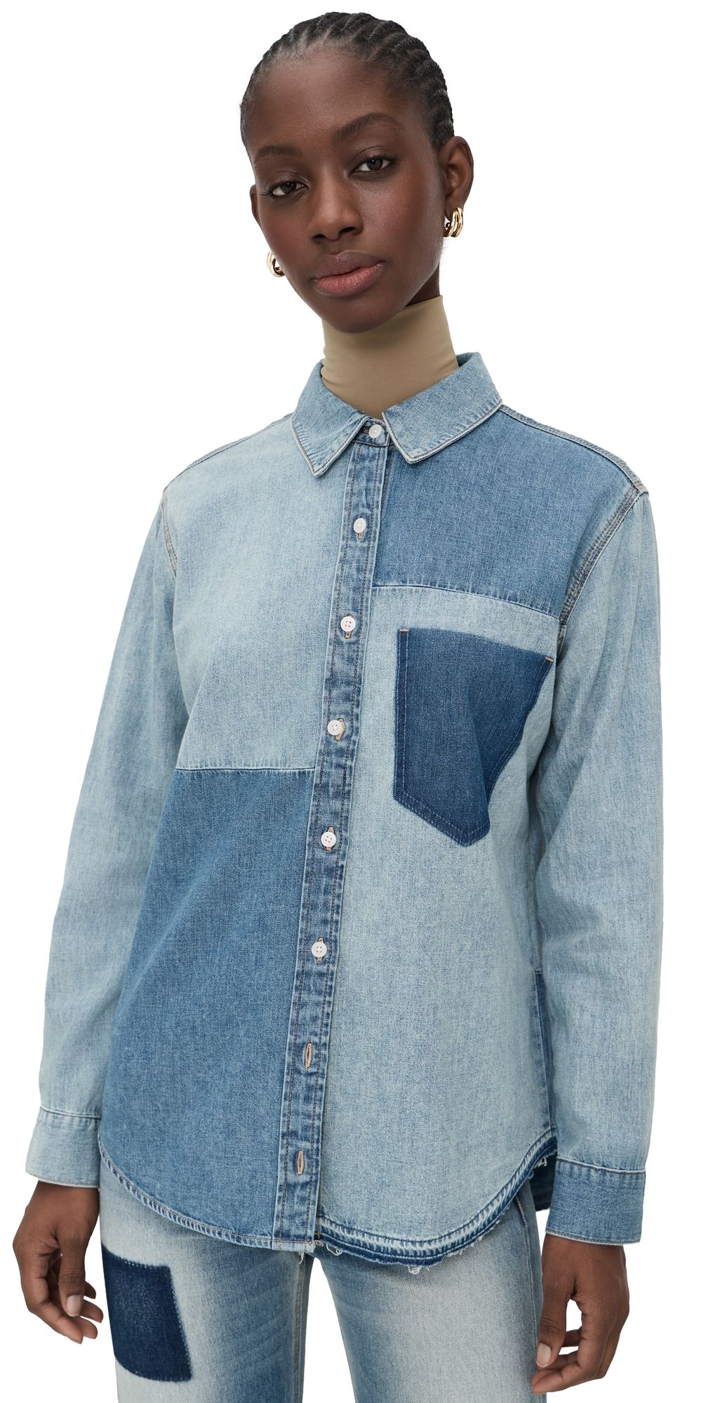 Veronica Beard Jean Dalma Colorblock Button Down Time Travel 8