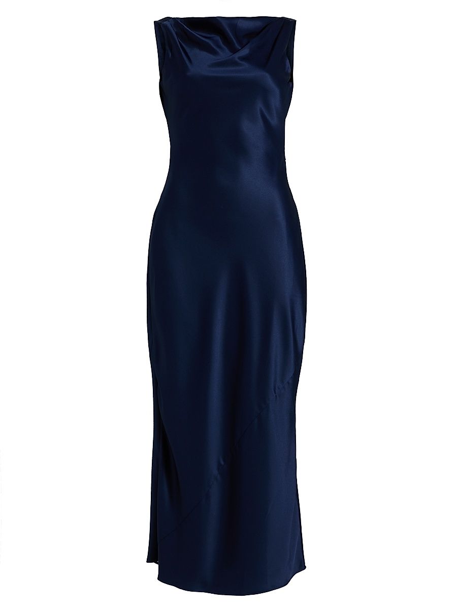 Women's Corey Satin Midi-Dress - Danube - Size XL