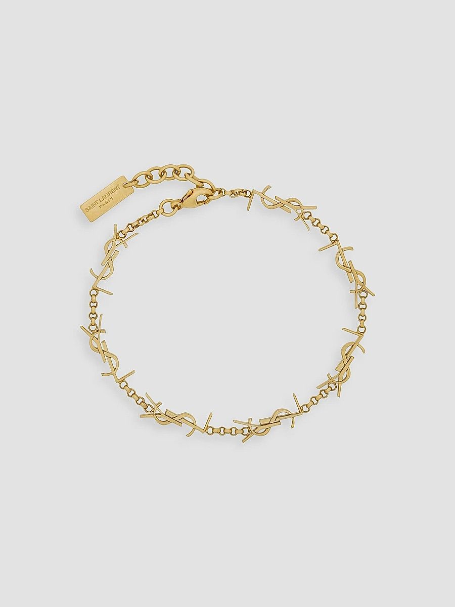 Saint Laurent Women's Cassandre Chain Bracelet in Metal - Gold - Size Medium