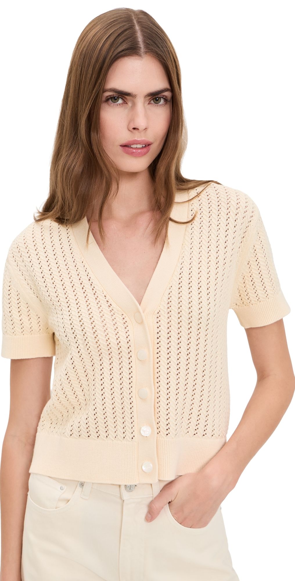 ANINE BING Flynne Cardigan Cream S