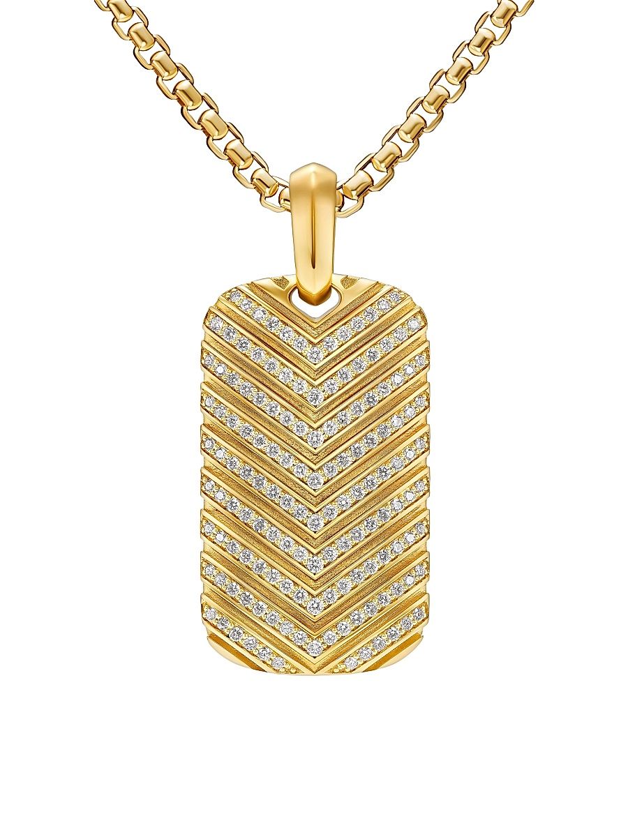 Men's Chevron Tag in 18K Yellow Gold - Gold