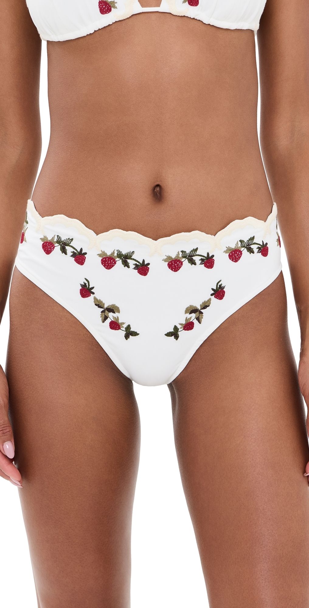 Sea Bindi Strawberry Scallop Bikini Bottoms Cream XL