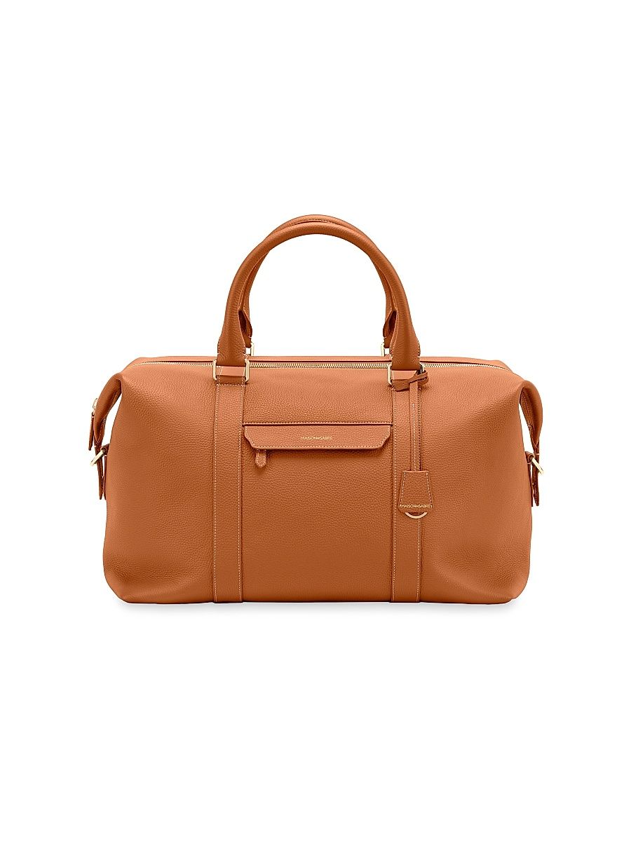 Maison de Sabre Unisex Leather Duffle Bag - Pecan Brown