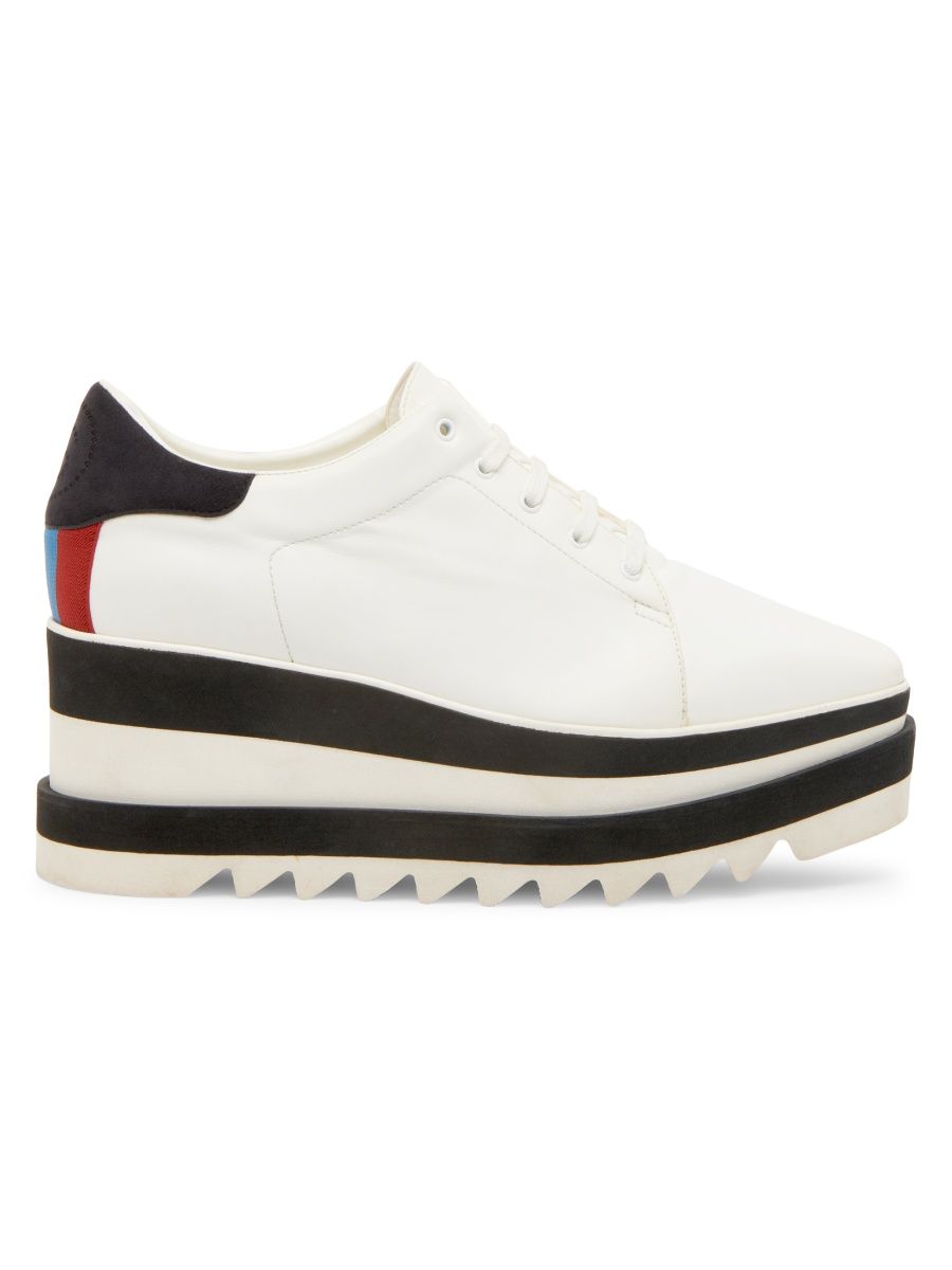 Stella McCartney Women's Elyse 80MM Wedge Sneakers - White - Size 9