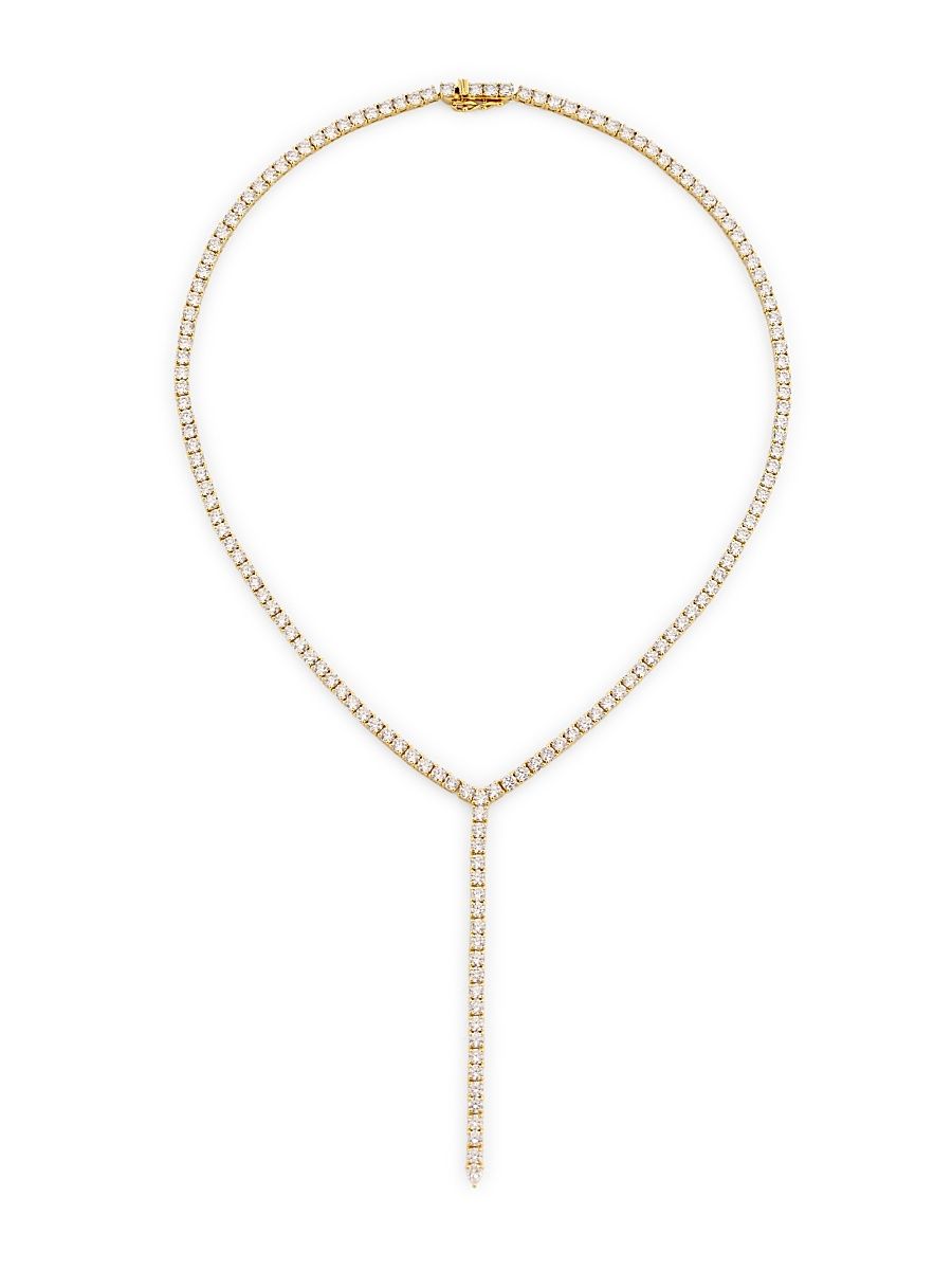 Women's Perfect 18K Gold-Plated & Cubic Zirconia Tennis Y Necklace - Gold
