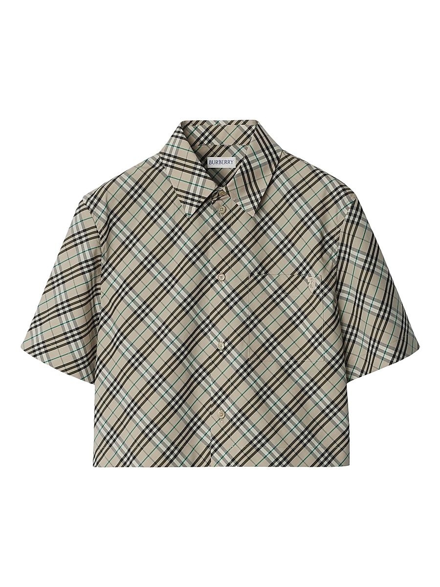 Women's Check Poplin Boxy Shirt - Huskip Check - Size 0