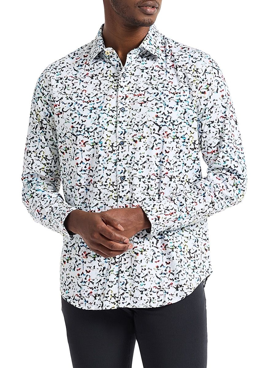 Men's Lazlo Printed Woven Shirt - Size Large