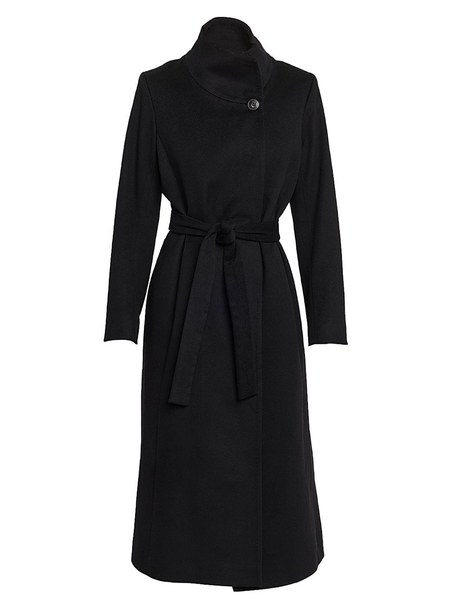 Women's Rhea Wool Maxi Coat - Black - Size 14