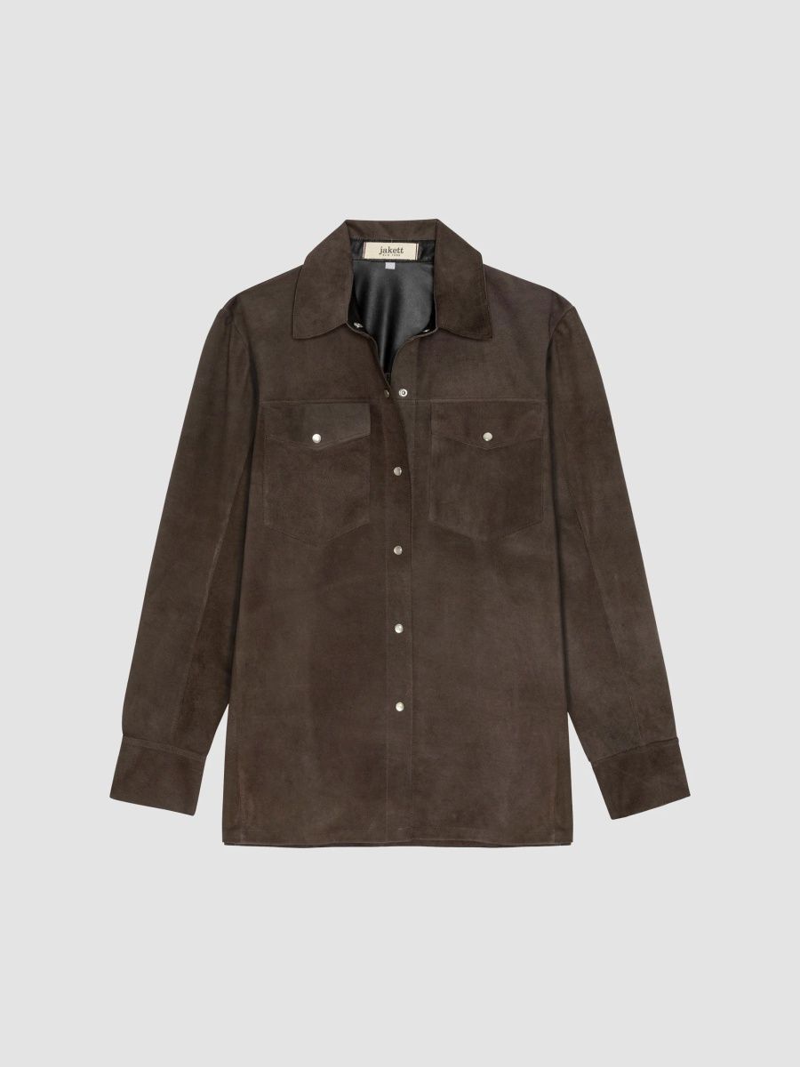 Rails Women's Dean Suede Spread-Collar Jacket - Espresso - Size Large