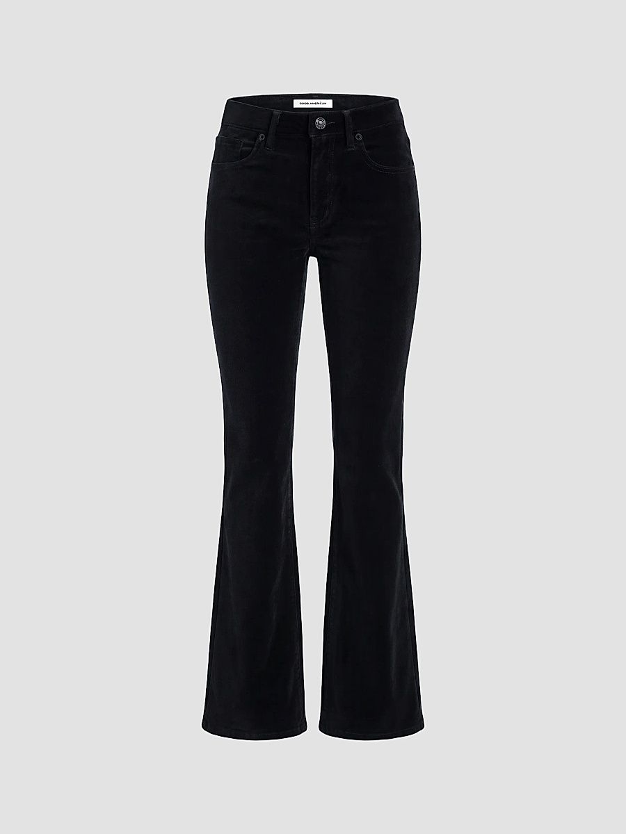 Good American Women's Velvet Good Legs Flare Jeans - Black - Size 8