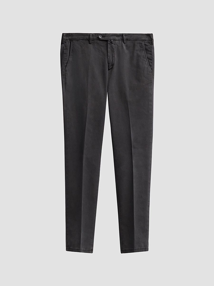 Men's Solid Crease-Front Trousers - Black - Size 34