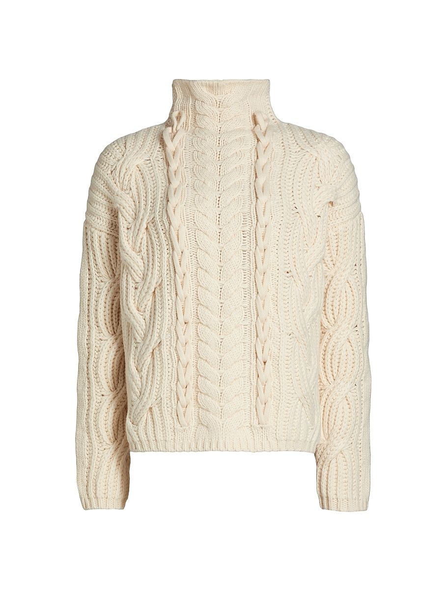 Women's Aubrey Cable-Knit Sweater - Cream - Size Large