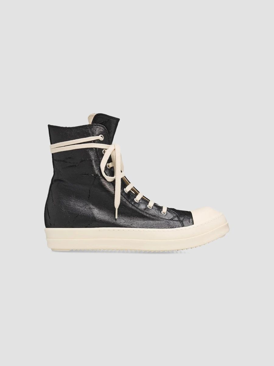 DRKSHDW by Rick Owens Men's Sneaks Coated Canvas High-Top Sneakers - Black Milk - Size 13