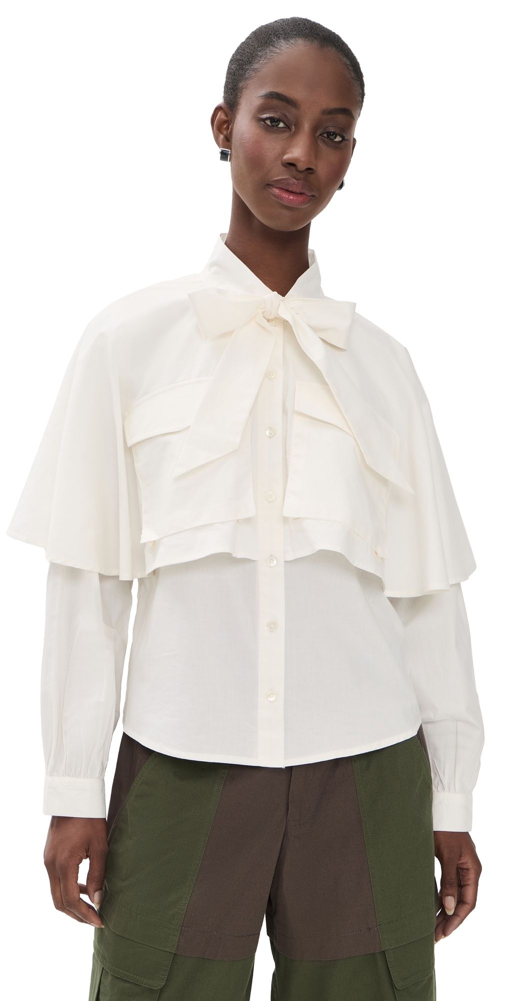 Sea Tristan Solid Cape Top Cream L