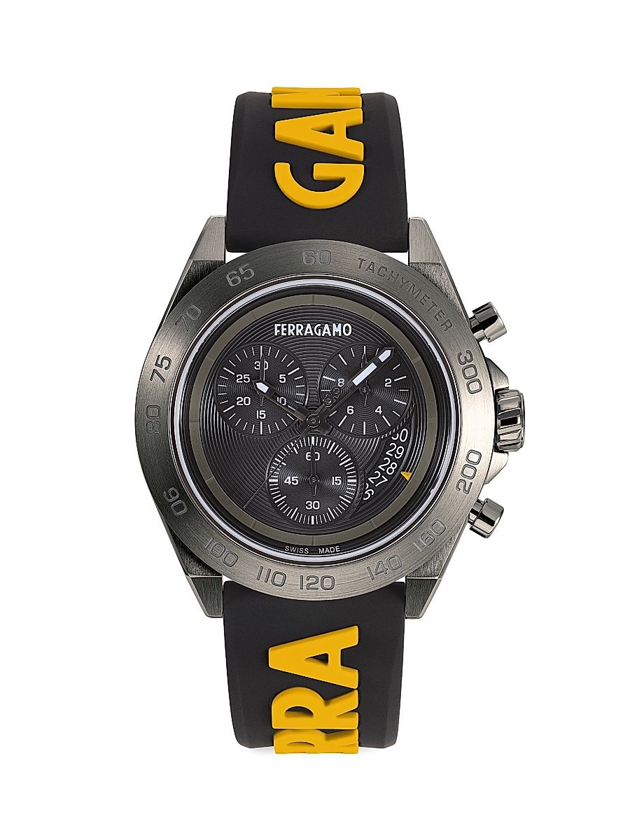 Men's Urban Chrono IP Gunmetal & Silicone Strap Watch - Gunmetal