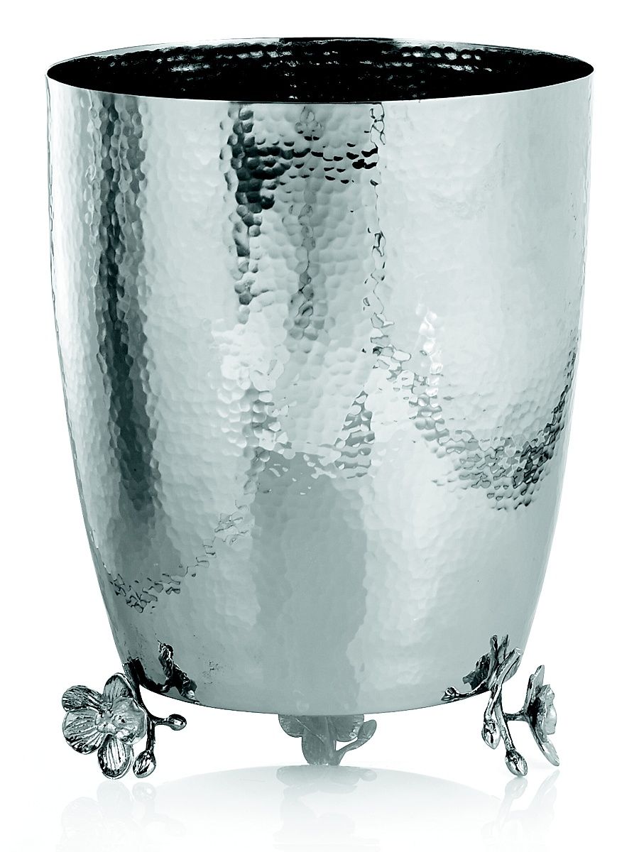 White Orchid Waste Basket