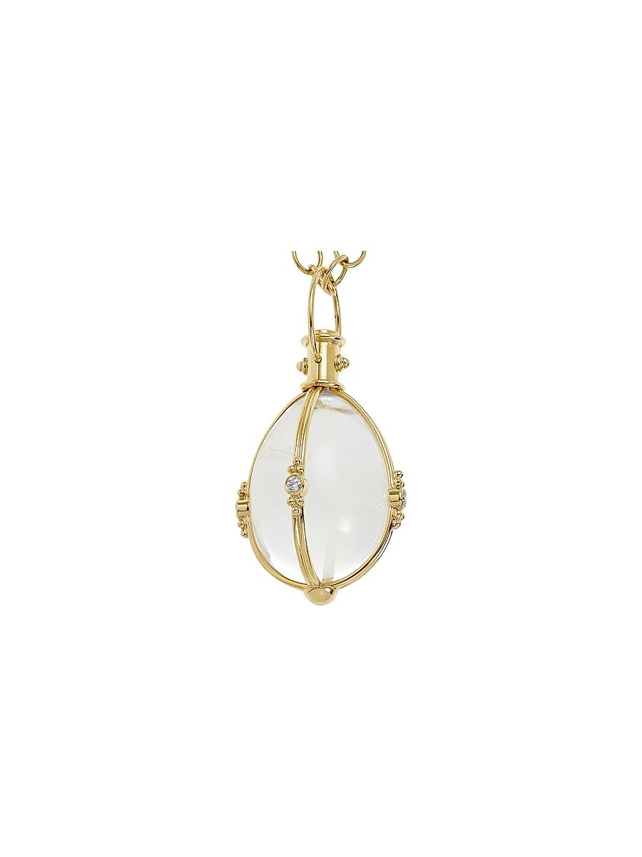 Women's Classic Diamond, Rock Crystal & 18K Yellow Amulet - Yellow Gold