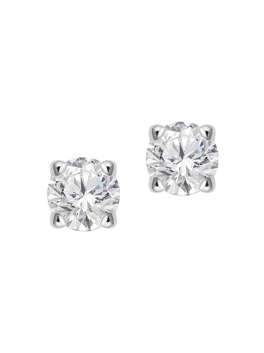 Women's 14K White Gold Shine Bright Diamond Mini Studs - White Gold