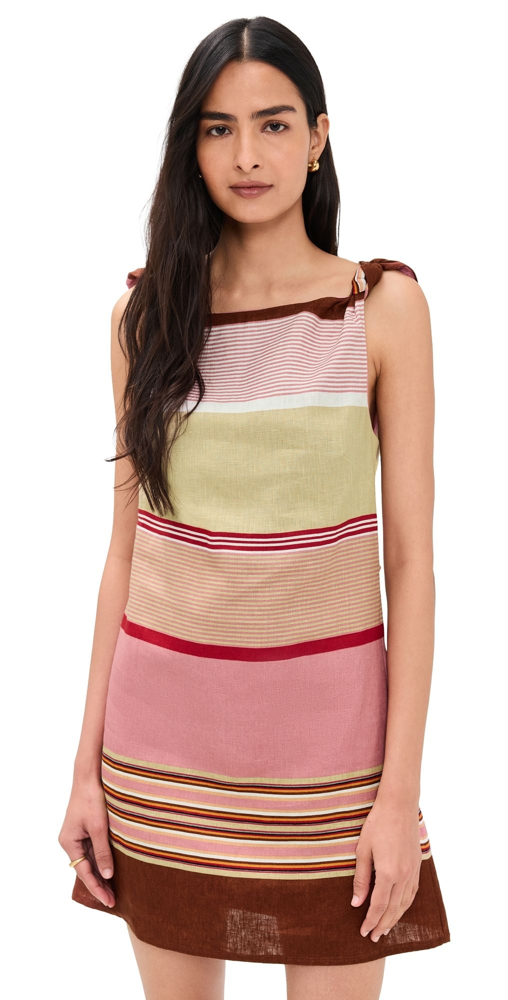 FAITHFULL Flor Mini Dress Barragan Stripe/Dusty Mauve 8